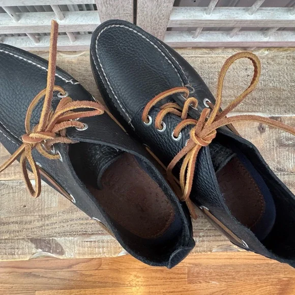 Sperry Top-Sider Black Leather Boat Shoes Lace Up Casual Size 10 - Picture 7 of 8